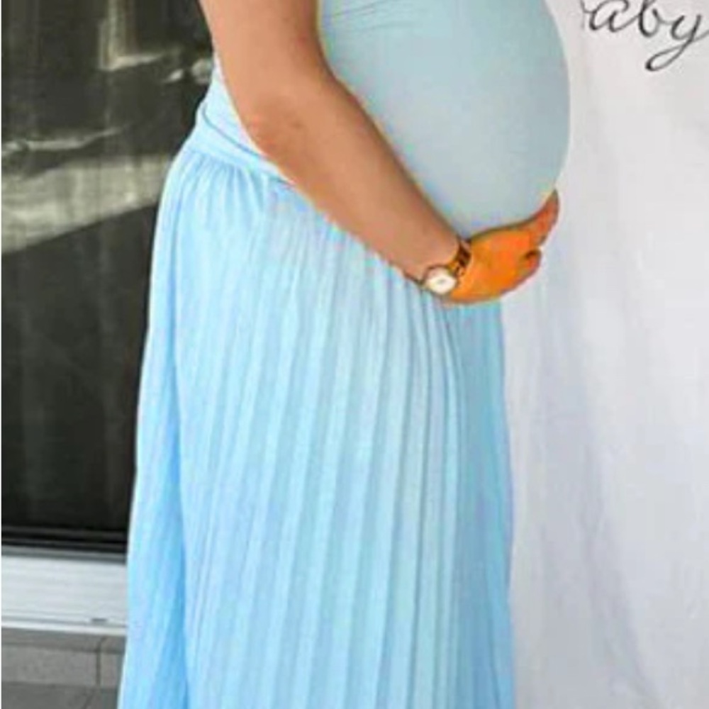 Elegant Blue Maternity Dress (Baby Shower)